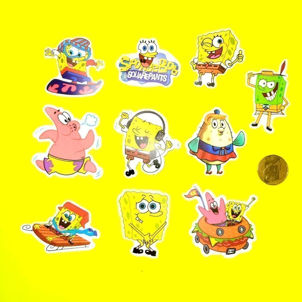 3/$20 Brand New 10x Waterproof Spongebob Stickers #3